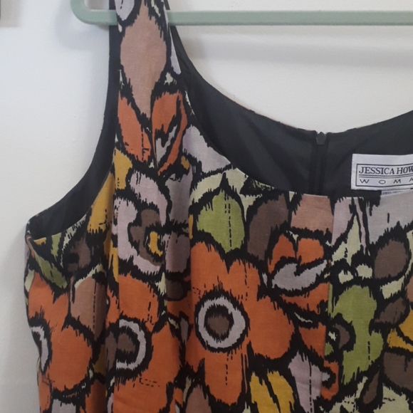 Jessica Howard Woman Bold Tropical Floral Print Linen Dress - Picture 6 of 13